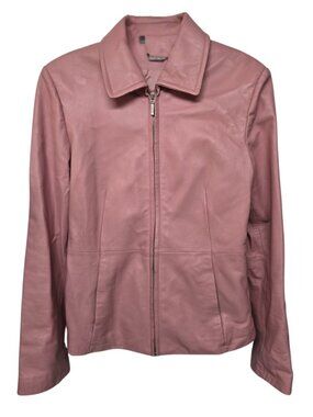 Danier Womens Leather Jacket Coat Dusty Rose Size 8 Quiet Luxury Romantic Barbie